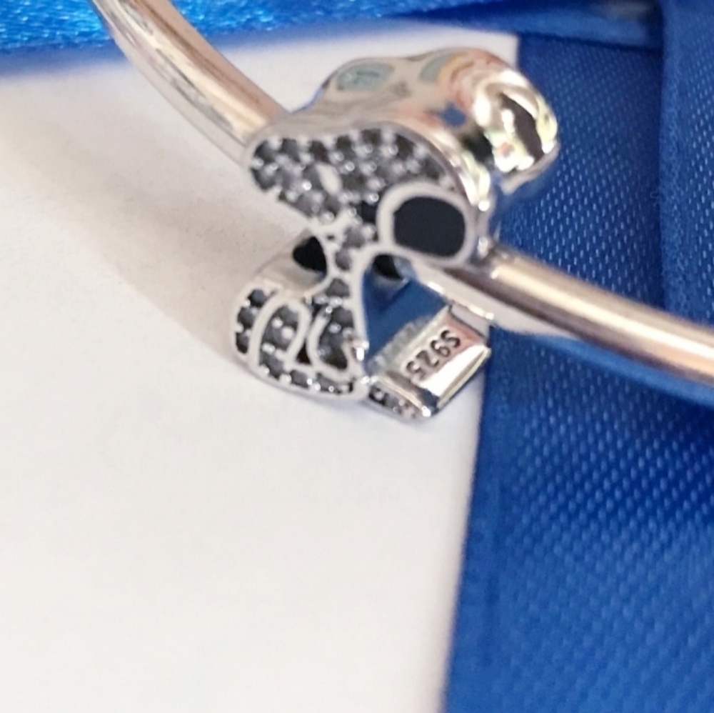 Snoopy crystals charm S925 Sterling Silver Pandora compatible - Picture 3 of 5